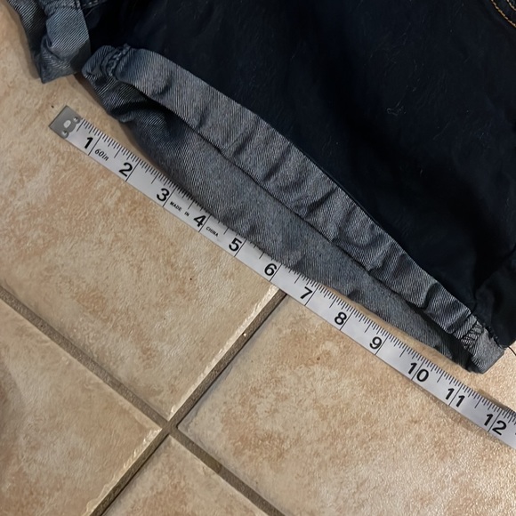 AMISU Jeans Dark Blue Wash Cuffed Stretch Shorts size EU 42 or Waist 32 - Picture 8 of 8